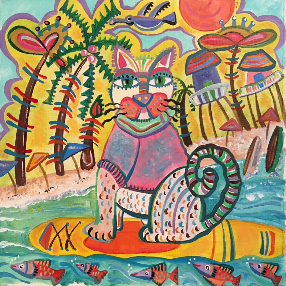 Cat Paddle Design Paddling Cat – Fish Face