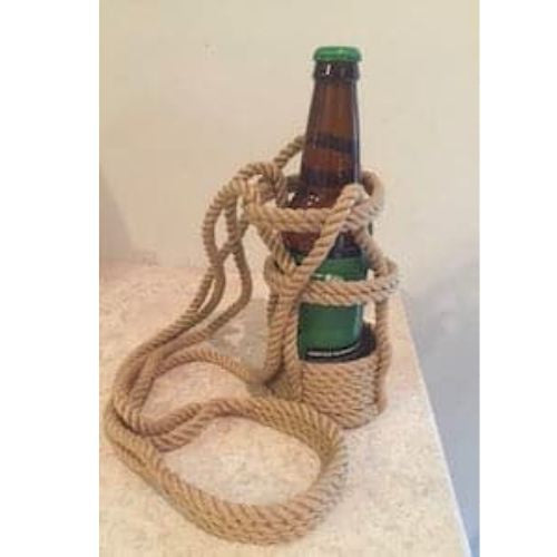 Rope Beer Bottle Holder – Fish Face