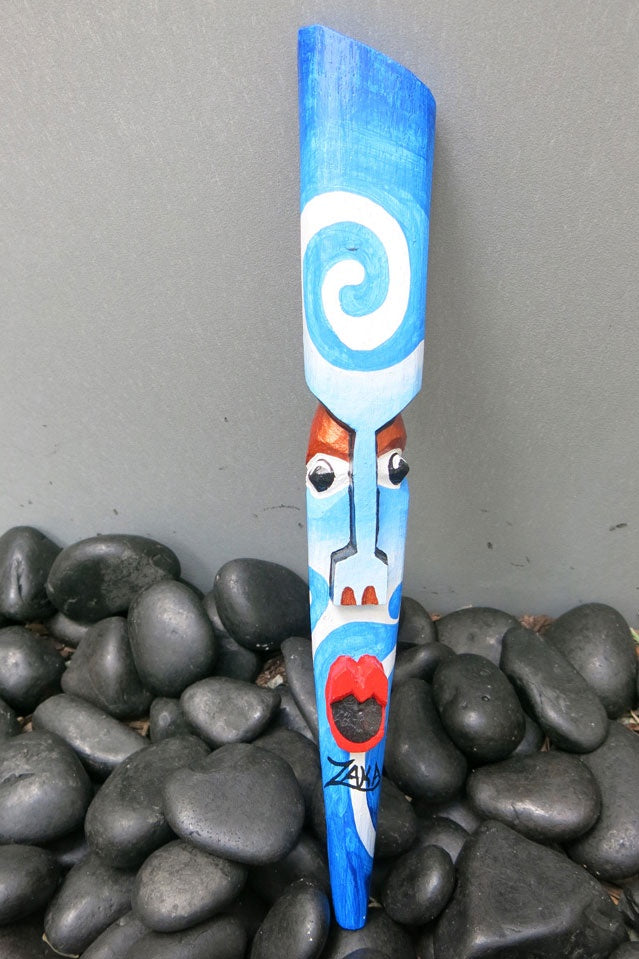 Blue Swirl Mask – Fish Face